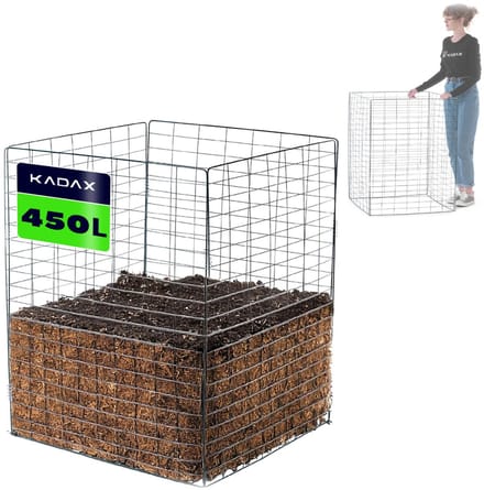 KADAX Metalen compostbak, 450 liter, tuincompostbak van metaalgaas, compostcontainer, compostrooster, metalen composter, compostbak