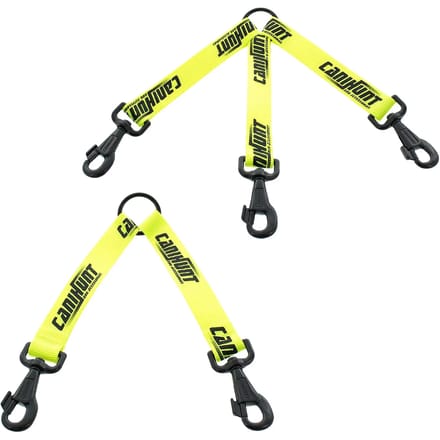 Hondenduo riem platte band 2 karabiners Canihunt Hunter