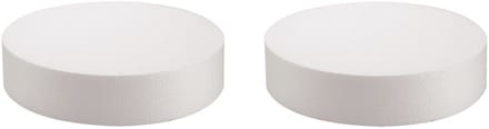 Piepschuim schijf - Pakket van 3x stuks - D30 x H7 cm - wit - rond - hobby knutselen - vormen/figuren