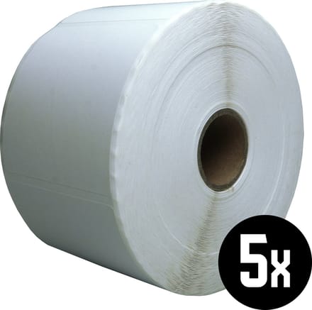 DULA Compatible Zebra Labels 58x60mm - 1000 etiketten per rol - kern 25mm - Wit - Verwijderbaar - 5 rollen