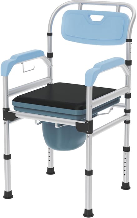 Verstelbare Toiletstoel met Afneembare Emmer – Comfortabel, Veilig & Draagbaar – Max. 200 kg