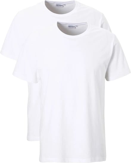 CECEBA Maverick American T-shirt - 2-pack - ronde hals - Wit