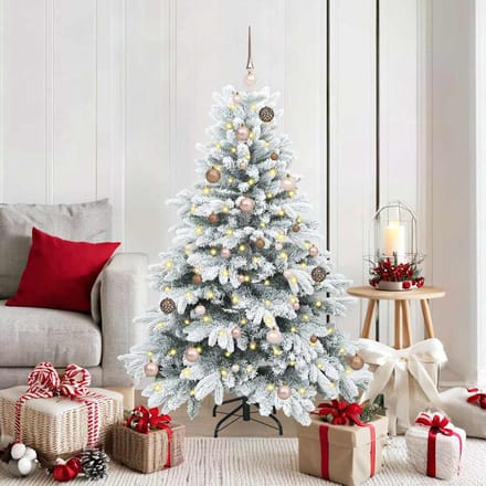 vidaXL - Kunstkerstboom - met - 150 - LED - met - standaard - Wit - 150 - cm - PE - en - PVC