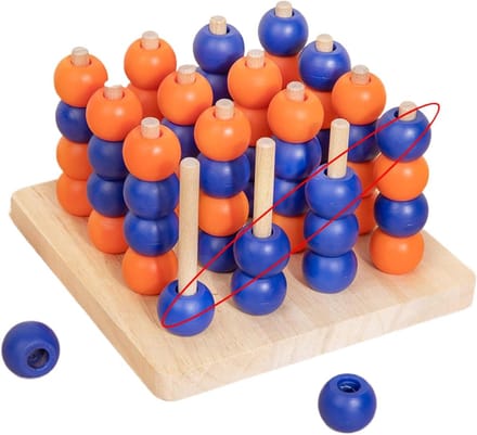 Vier Op Een Rij - Houten Spel - Logisch Denken - Driedimensionaal Ontwerp - 13 cm - Niet gespecificeerd