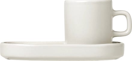 Blomus PILAR Kopjes en Schotel - 50 ml - Moonbeam - 2 stuks