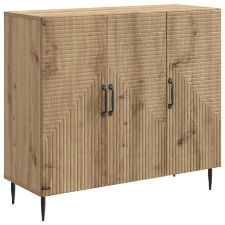 vidaXL - Dressoir - Artisanaal - eiken - 89 - x - 34,5 - x - 80 - cm - Bewerkt - hout