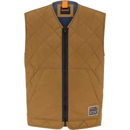 Boss Heren Okella V-Hals Regular Gilet (Beige)