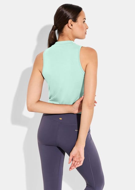 Mouwloze top om te knopen - mintgroen - Gr. L van Goldner Fashion