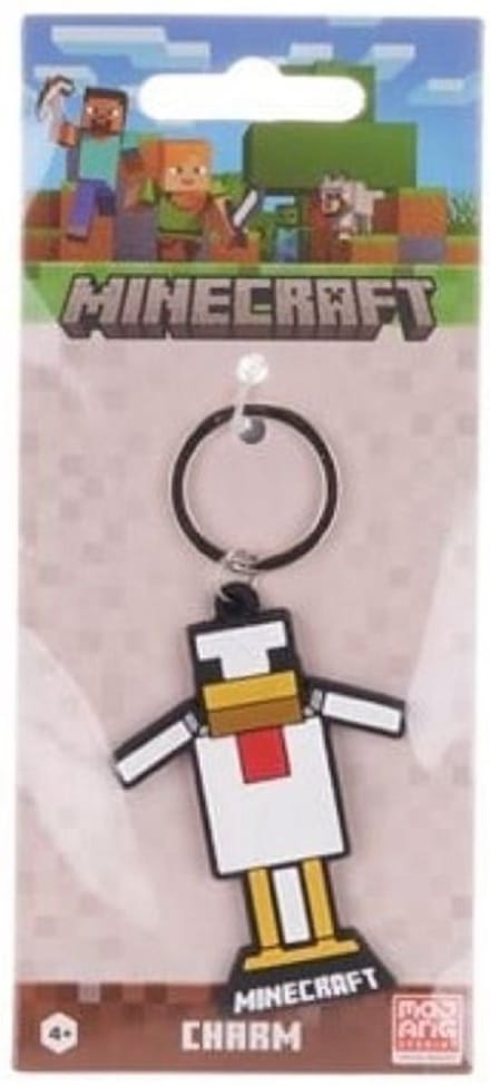 Minecraft Chicken - Sleutelhanger - Rubber
