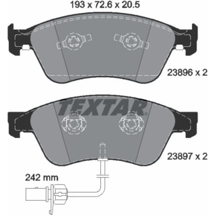 Remblokset TEXTAR 2389601, voor