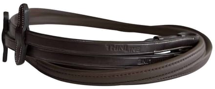 ThinLine - Full Wrapped Engelse Teugels - Anti-Slip Grip - Gesp zonder Stops - 54"/137cm - Donker Bruin