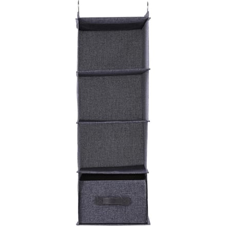 Hangende Kast Organizer Kleding Opberg Houder 4 Planken met Lade (Grijs) black