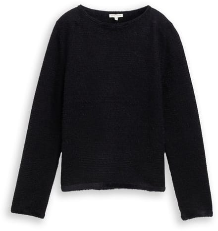 Tom Tailor - Gebreide trui van vezelgaren - Maat M - black stripe with featheryarn