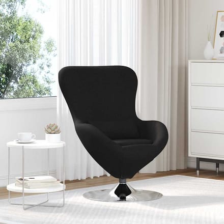vidaXL - Eivormige - stoel - Zwart - 63 - x - 73 - x - 90 - cm - Stof