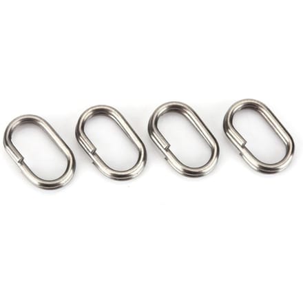 100 stuks roestvrijstalen ovale splitringen wartel snap visgerei connector(9x15mm)