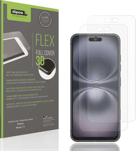 dipos FLEX – 2x Matte Screenprotector geschikt voor Peace Nova 11 | Volledige Schermbescherming | Case-Friendly