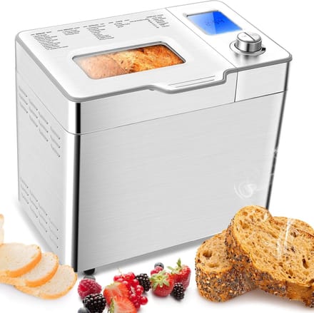 Broodbakmachine - Automatische bakker - Zelf brood bakken - 25 programma's - 900 gram capaciteit - Zilverkleurig