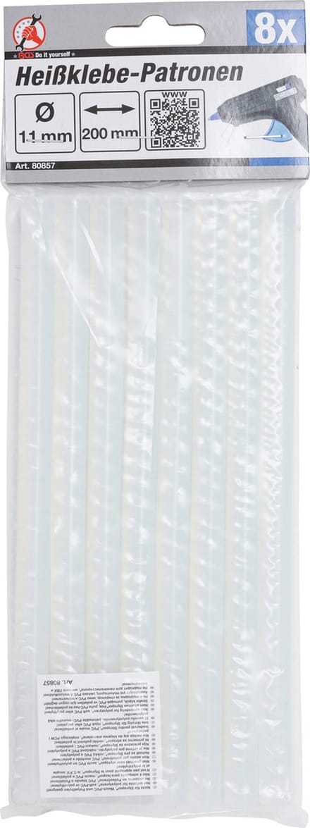 BGS Lijmpatronen transparant Ø 11 mm, 200 mm 8 delig