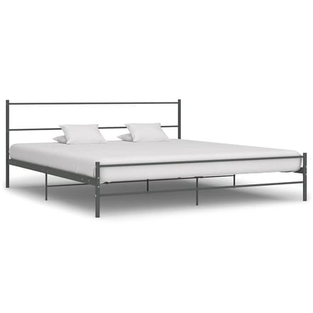 vidaXL - Bedframe - metaal - grijs - 180x200 - cm