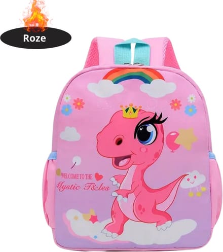 Bovista Kinder Rugzak - Jongen - Meisje - Schooltas - Backpack - Roze Dino