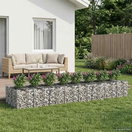 vidaXL - Gabion - verhoogd - bed - 3 - st - 400 - x - 100 - x - 60 - cm - Gegalvaniseerd - staal