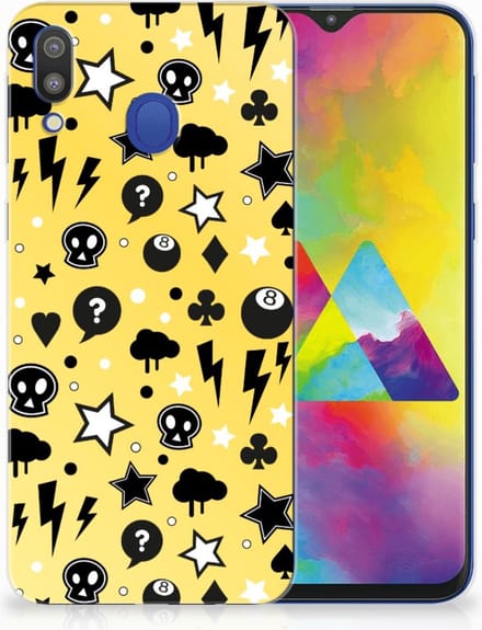 Silicone Back Case Samsung Galaxy M20 (Power) Punk Geel