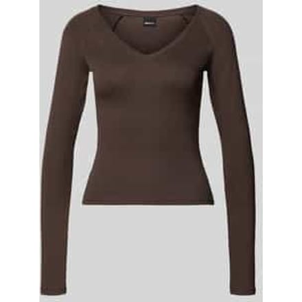 Slim fit shirt met lange mouwen met V-hals