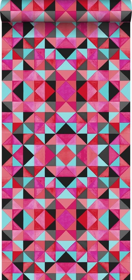 Origin Wallcoverings behang kubisme rood en blauw - 53 cm x 10.05 m - 346911