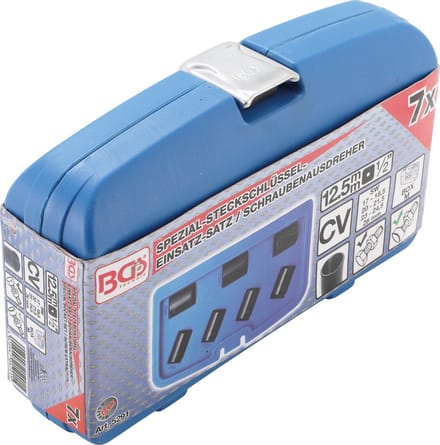 BGS Spiraalprofiel-doppenset / schroefuitdraaier 17 - 26 mm 7 delig