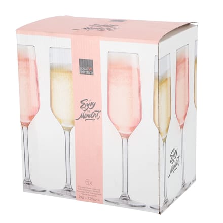 Royal Leerdam champagneglazen set 6 stuks 21 cl transparant glas.