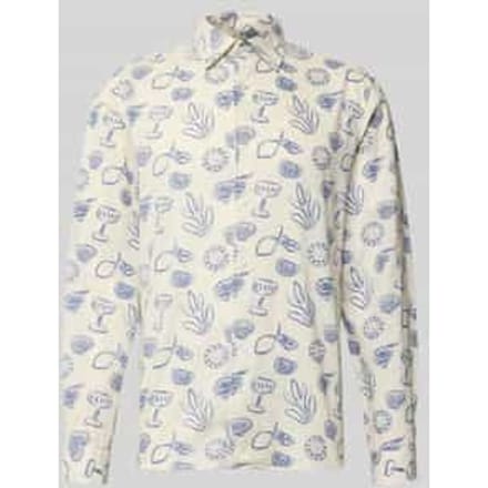 regular fit vrijetijdsoverhemd in all-over look met kentkraag