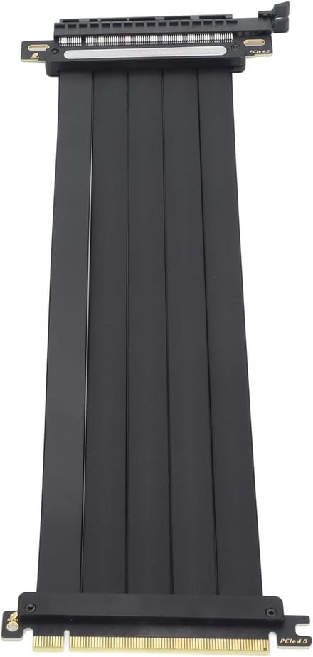 PCIe Riser Kabel - GPU Verleng Kabel - Componenten Aansluiten - EMI Afgeschermd - 250 mm - Zwart