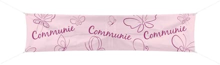 Folat - Banner Communie Roze - communie versiering - communie