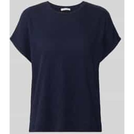 T-shirt met structuurpatroon en ronde hals