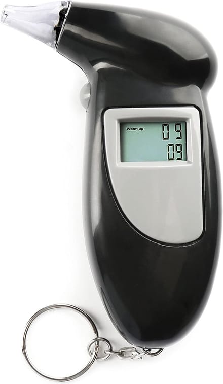 Sleutelhanger - Alcohol Tester - Blaastest - Alcohol Promillage - Zwart