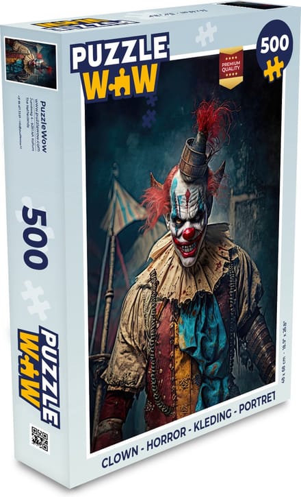 Puzzel Clown - Horror - Kleding - Portret - Legpuzzel - Puzzel 500 stukjes