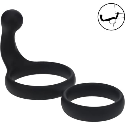Levelz - Siliconen dubbele cockring met anale stimulator