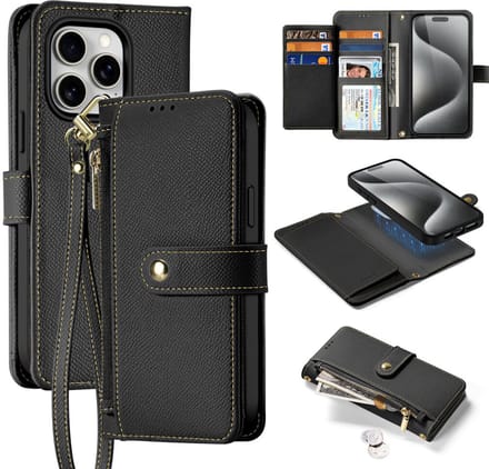 Dux Ducis Lava Leather Case for iPhone 15 Pro Max - Black