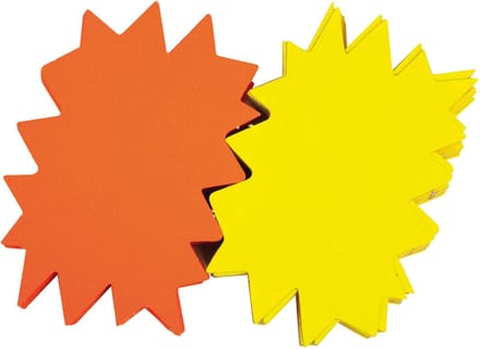 Pijl-etiketten geel/oranje, 160 x 240 mm