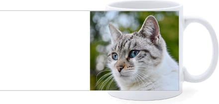 Beker - Poes Wit/Tijger Close-up