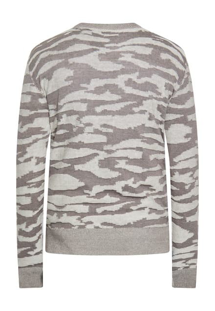 TUFFSKULL Jumper Heren Wol wit grijs gemêleerd