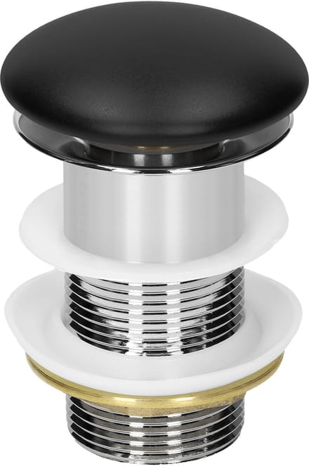 ML-Design Universele Afvoergarnituur Voor Wastafels En Onderkasten Zonder Overloop Keramisch Zwart Mat RVS Deksel Pop-Upventiel Afvoerventiel Gootsteenstop Inclusief Afdichtingen 1 1/4 Inch