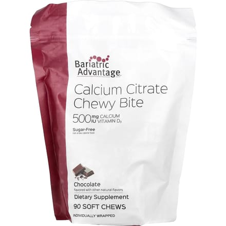 Bariatric Advantage, Calciumcitraat Kauwtabletten, Zonder Suiker, Chocolade, 90 Zachte Kauwtabletten