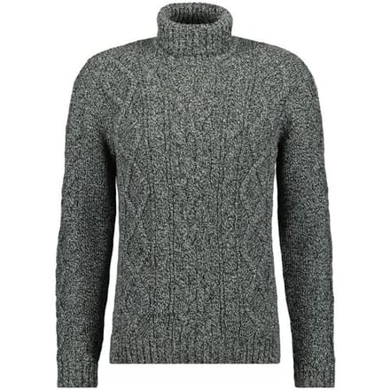 Ragman Trui Col Cable Design Pullover Donker Grijs Melange / male