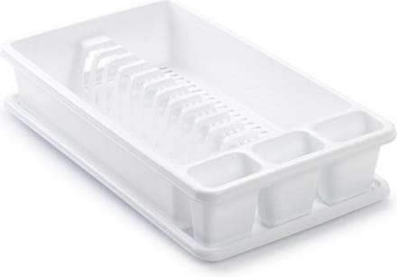 PlasticForte Afdruiprek met lekbak - wit - 45 x 26 cm - afwasrek