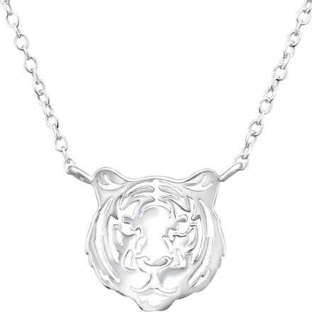 Joy|S - Zilveren tijger ketting - 40 cm - sterling zilver 925
