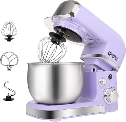 Compacte Elektrische Keukenmixer met RVS Kom en 6 Snelheden