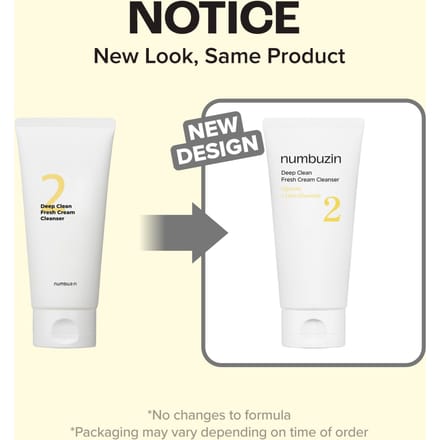[NUMBUZIN] N°2 Mousse Nettoyante Crème Fraîche Nettoyage Profond Nettoyant Visage Quotidien Riche 120ml 120ml 3EA