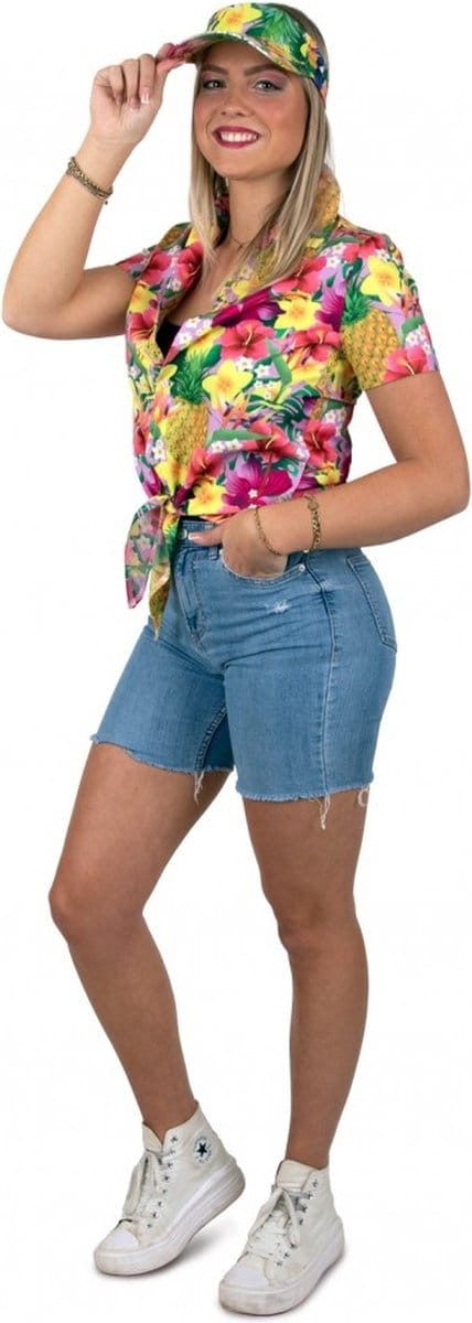 Blouse & zonneklep - Hawaii - Roze - mt.36/38