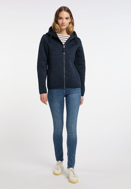 Schmuddelwedda Gebreide fleece jas fraully Dames Marine gem